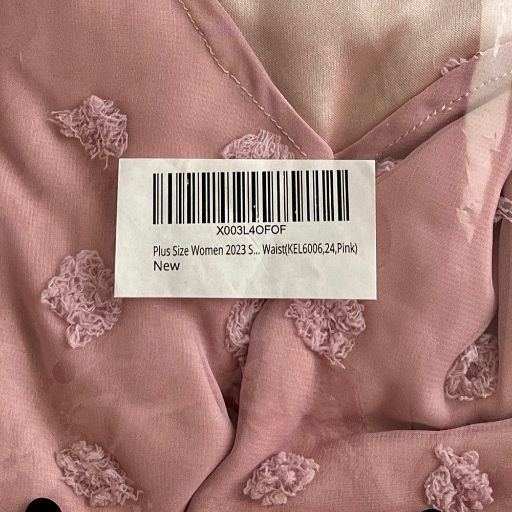 NWT Dress Chiffon Swiss Dot Midi V Neck Short Bell Sleeves Flowy Plus Si… - Picture 8 of 8